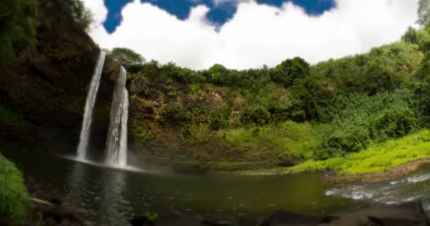 Timelapse 4K de Wailua Falls, Hawaï — Video