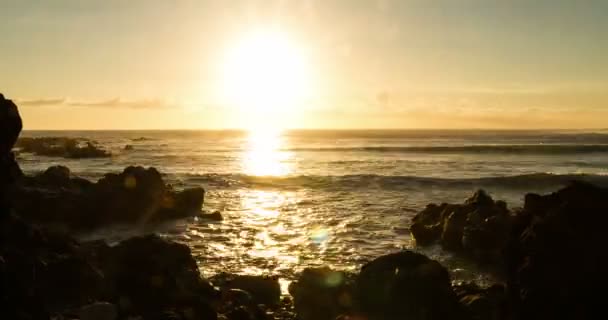 4K timelapse of Sunset w: La Saline Le Baine, Reunion — Wideo stockowe