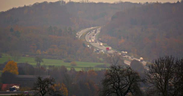 4K, Trafic sur Autobahn allemand, Voitures et camions — Video