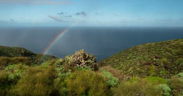 4k Zeitraffer, la palma, Regenbogen — Stockvideo