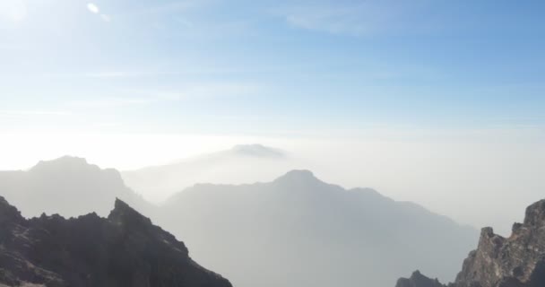 4k; vista majestuosa en Roque De Las Muchachos, La Palma — Vídeos de Stock