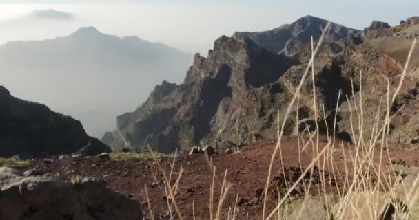 4k; majestätische Aussicht auf den Roque de las Muchachos, la Palma — Stockvideo