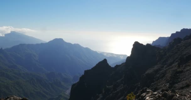 4k; vista majestuosa en Roque De Las Muchachos, La Palma — Vídeo de stock