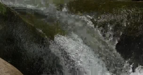 4К, текущая и брызгающая вода крупным планом — стоковое видео