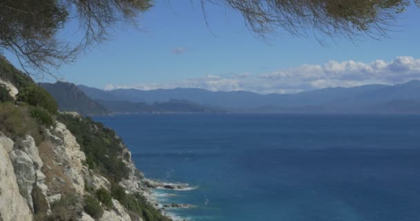 4k, Aussichtspunkt bei Nonza, Korsika — Stockvideo