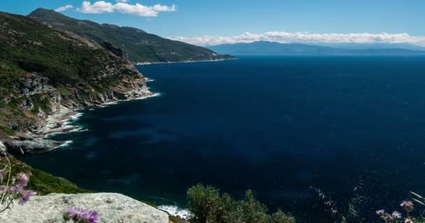 4k, Timelapse, Nonza kıyı hattı, Corsica — Stok video