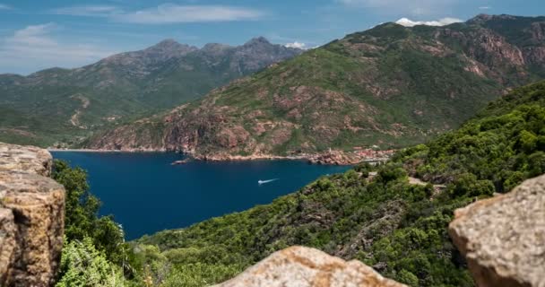 4k, Timelapse, uitzicht op Porto, Corsica — Stockvideo