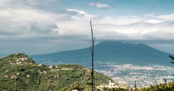 4K Timelapse - Vista del volcán Vesuv, Piamonte, Italia — Vídeos de Stock