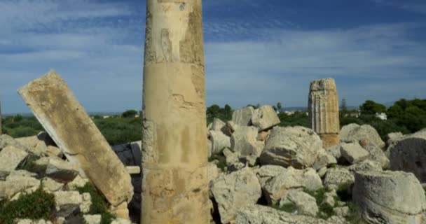4K, Parco Archeologio di Selinunte, Sicily, Italy — стоковое видео