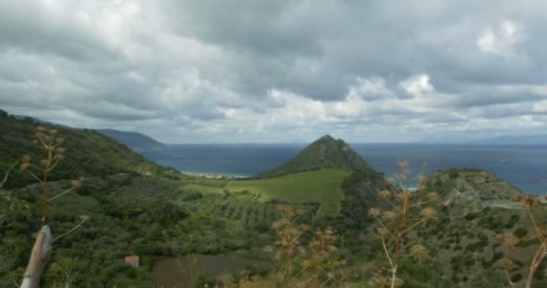 4k, schöne Aussicht auf Küstenlinie, Sizilien, Italien — Stockvideo