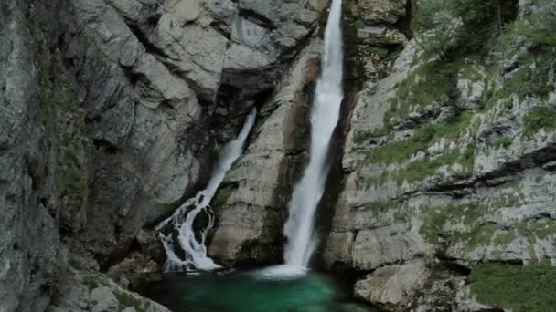 Şelale Savica Gorge, Slovenya — Stok video