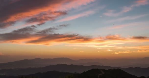 Πάροδο του χρόνου ηλιοβασίλεμα στο Monte Μάλαγα, Ανδαλουσία, Ισπανία — Αρχείο Βίντεο