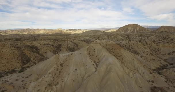 4k Flygfoto i öknen, Sierra Alhamila, Spanien — Stockvideo