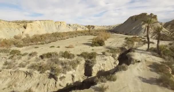 4k Vista aérea no deserto, Sierra Alhamila, Espanha — Vídeo de Stock