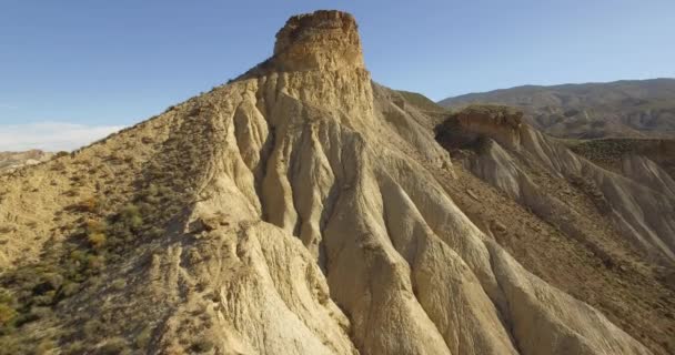 Vista aérea 4k en el desierto, Sierra Alhamila, España — Vídeos de Stock