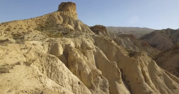 4k Veduta aerea nel deserto, Sierra Alhamila, Spagna — Video Stock