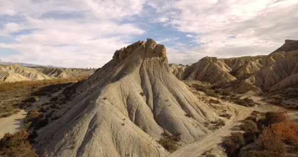 4k Flygfoto i öknen, Sierra Alhamila, Spanien — Stockvideo