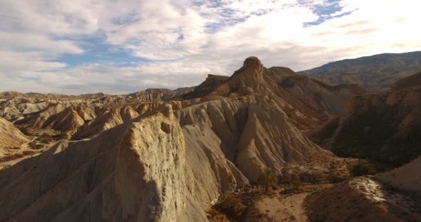 4k Vista aérea no deserto, Sierra Alhamila, Espanha — Vídeo de Stock