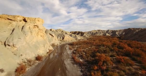 4k Vue Aérienne dans le Désert, Sierra Alhamila, Espagne — Video