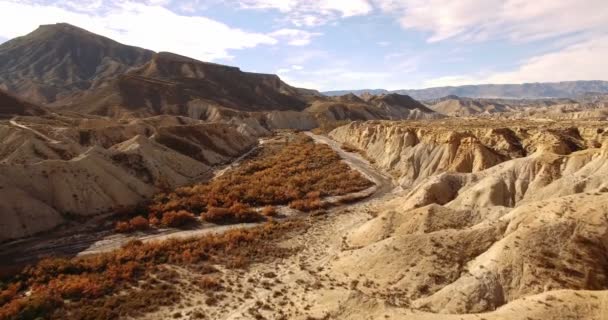 4k hava görünümünü çöl, Sierra Alhamila, İspanya — Stok video