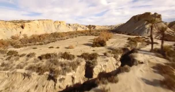 4k Vue Aérienne dans le Désert, Sierra Alhamila, Espagne — Video