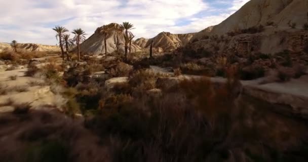 4k Vista aérea no deserto, Sierra Alhamila, Espanha — Vídeo de Stock