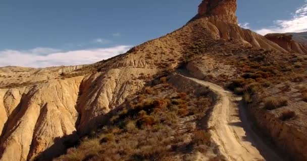 4k Vue Aérienne dans le Désert, Sierra Alhamila, Espagne — Video