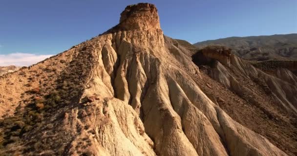 4k luchtfoto in de woestijn, Sierra de Alhamila, Spanje — Stockvideo