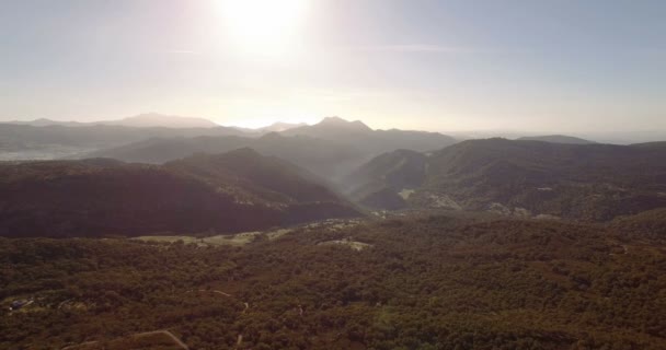 4K-antenn, flygning över träd, skogar och kullar, Andalusien, Spanien — Stockvideo