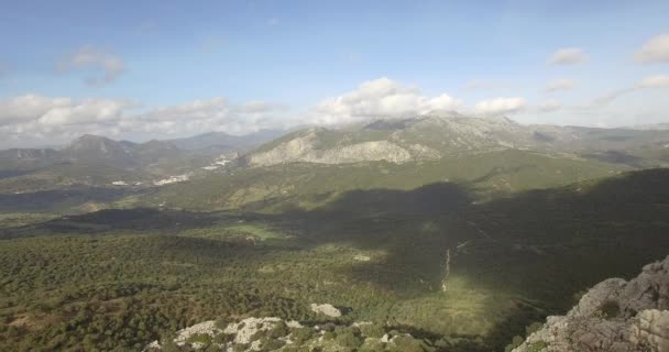 4K Aerial flight close to mountains and along mountain ranges in Andalusia — Stock Video