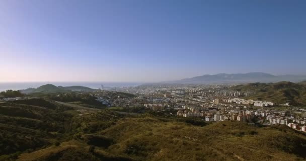 4K Aerial, Cityscape Malaga, Andalusia, Spain — Stock Video