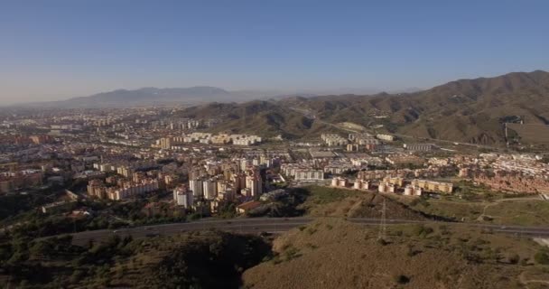 4K Aerial, Cityscape Malaga, Andalusia, Spagna — Video Stock