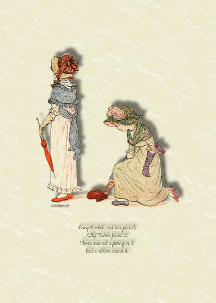 Lucy Locket Kate Greenaway Vintage Image — Stock Photo, Image