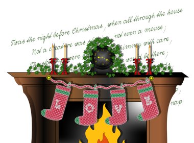 Stockings Hung By The Fire clipart