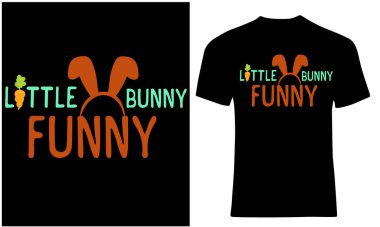 Küçük komik tavşancık. Tavşan severler için havalı kulaklar neon t-shirt tasarımı.