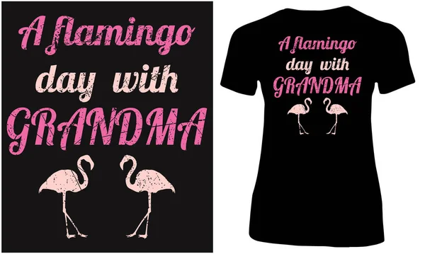 Büyükannemle flamingo günü. Flamingo aşığı büyükanne.