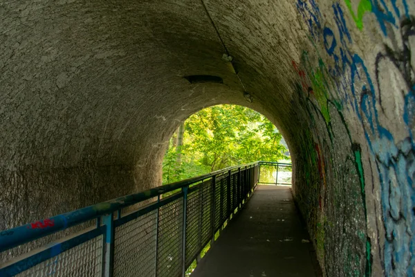All Interno Tunnel Sotto Ponte Lietzensee Charlottenburg Berlino — Foto Stock