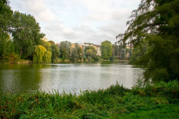 Ηλιοβασίλεμα Φυσικό Τοπίο Στο Lietzensee Στο Charlottenburg Βερολίνο — Φωτογραφία Αρχείου