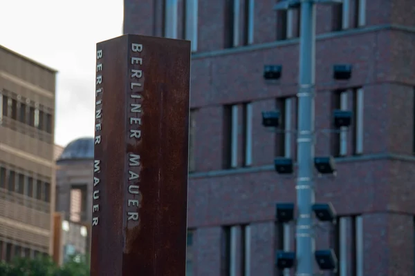 Landschaft Berliner Mauer Gedenkstein Potsdamer Platz Mitte Berlin — Stockfoto