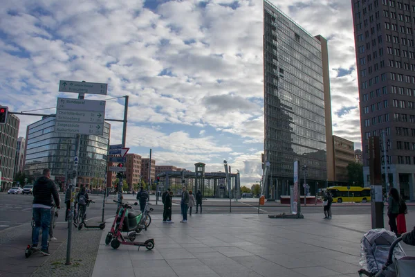 Paisagem Dia Nublado Potsdamer Platz Mitte Berlin — Fotografia de Stock