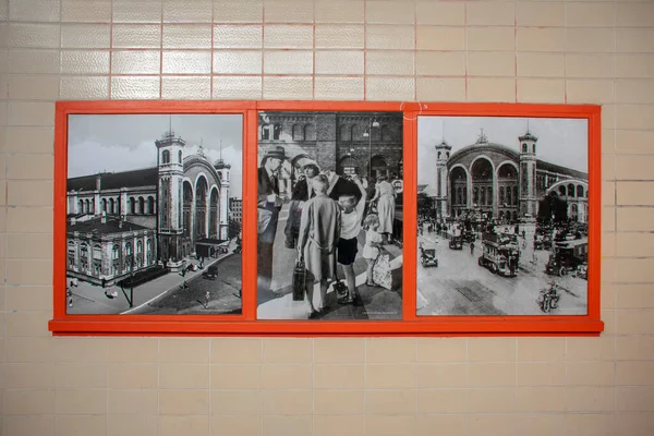 Pintura Del Vecchio Nordbahnhof Nel Museo Nella Stazione Ferroviaria Mitte — Foto Stock