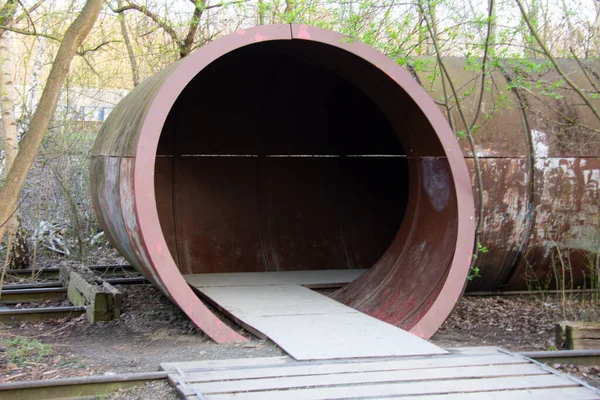 Tunnel Abbandonato Nel Parco Naturale Schoneberger Sudgelande Schoneberg Berlino — Foto Stock
