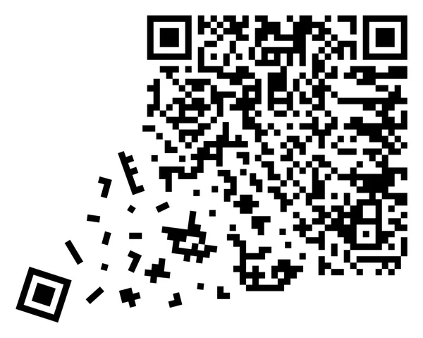 Vector broken qr code — Stock Vector