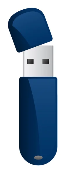 Vektorblåt USB-flashdrev – Stock-vektor