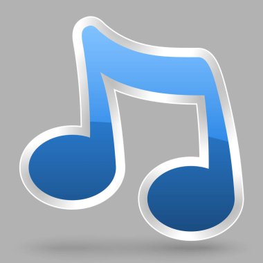 Parlak efektli vektör mavi nota sembolü