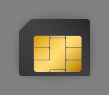 Altın çipli vektör gerçek sim kart