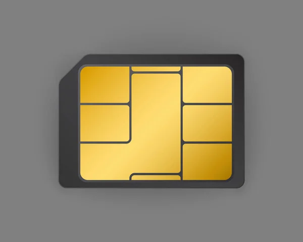 Vector real sim card with gold chip — Stock Vector