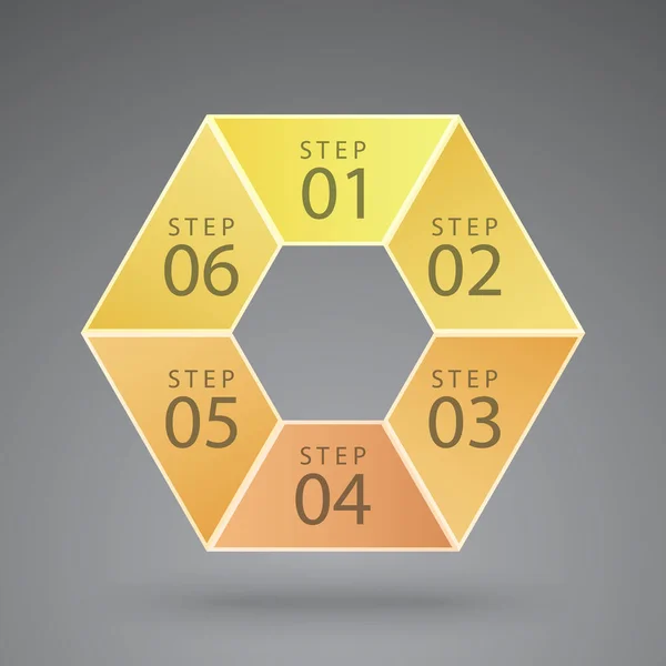 Vektorinfografisches Sechseck — Stockvektor