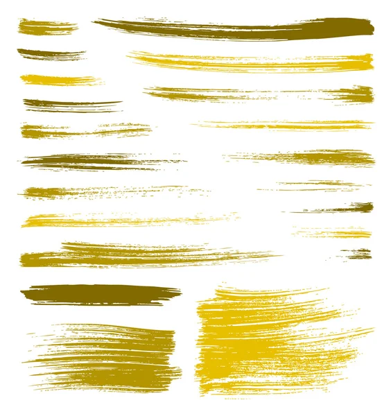 Vector yellow brush splatters — Stock Vector