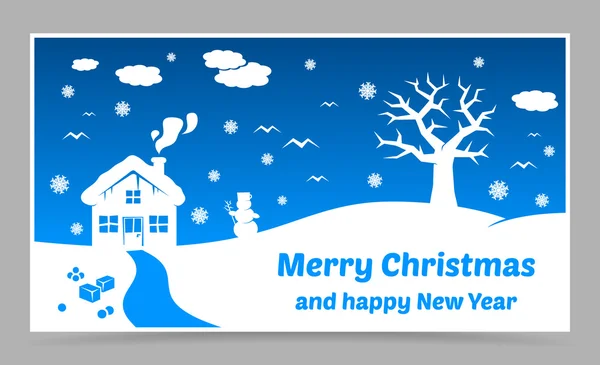 Vector blue christmas card — Stock Vector